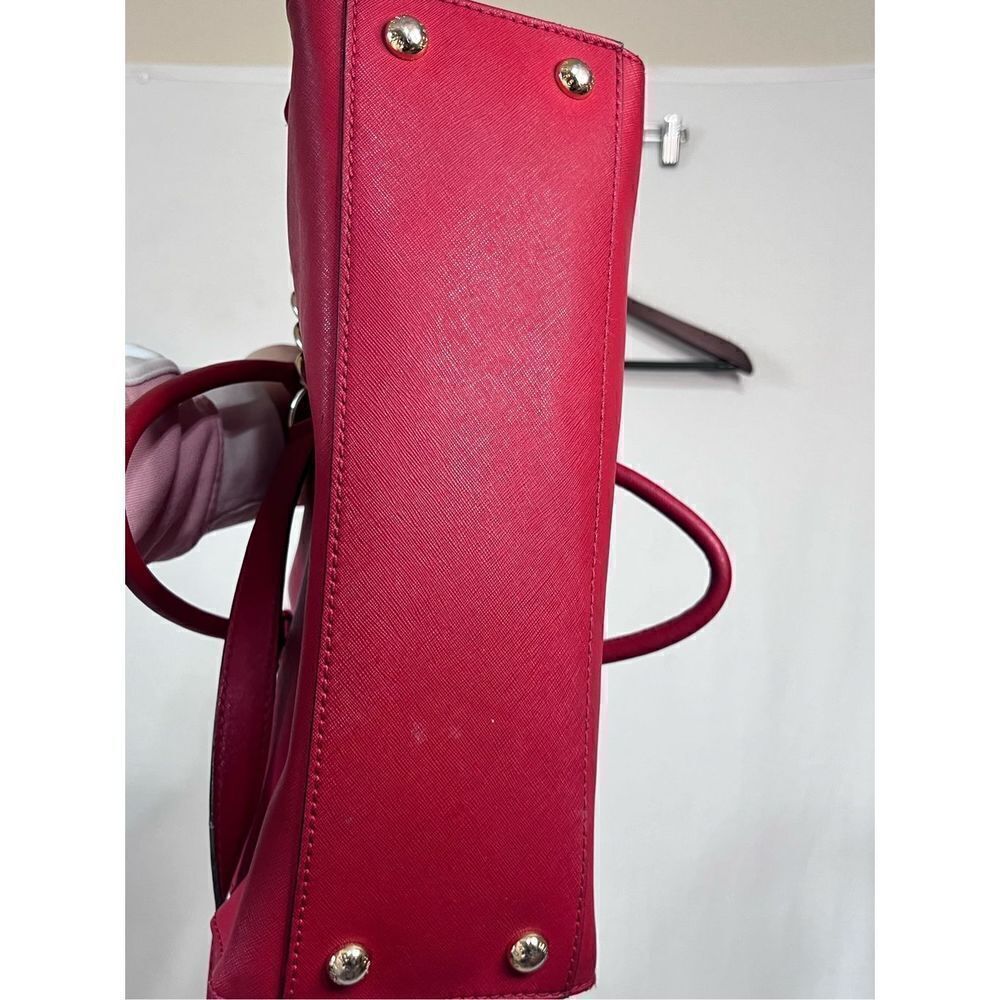 Michael Kors lipstick red and gold oversized purse - Picture 6 of 10